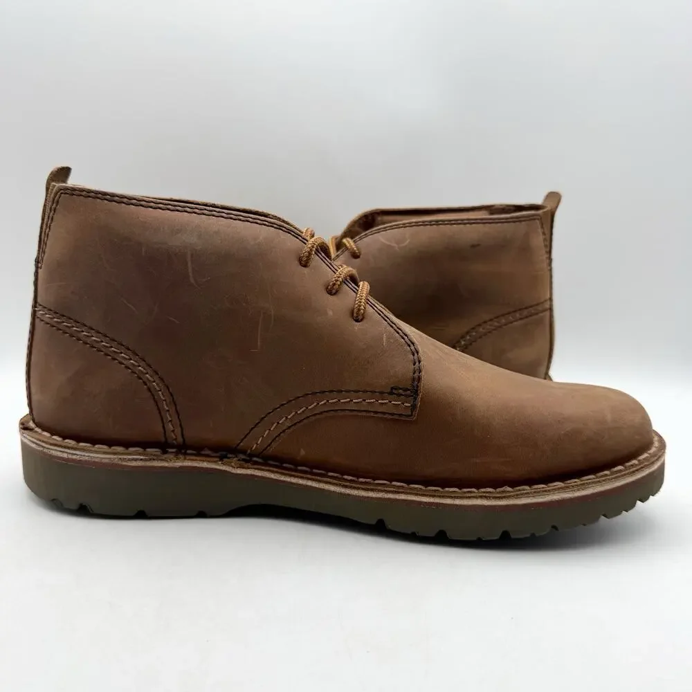 Clarks Mens Eastridge Mid Ankle Boots US 8.5 Wide EU 41.5 Brown Leather EUC